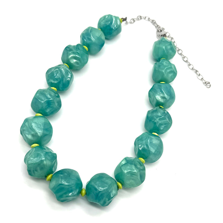 Peacock Pebble Marco Necklace by Lettie Lovendale (Ships in 2-3 Weeks)
