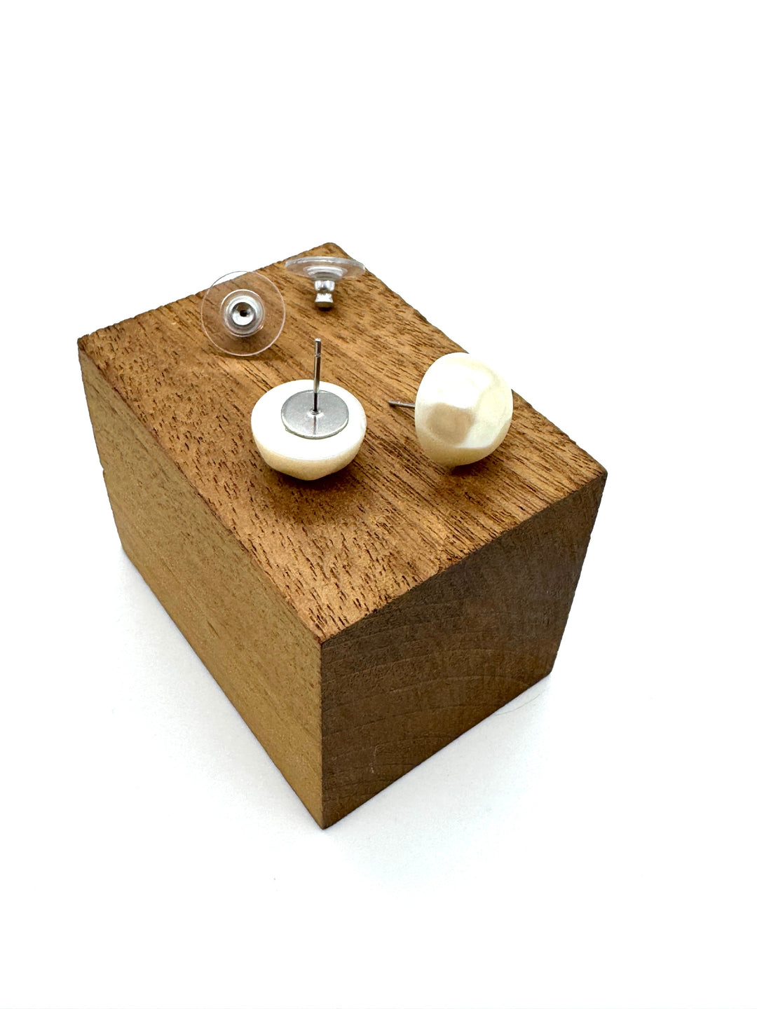 Flintstones Pearl Button Stud Earrings *DoorBuster!* by Lettie Lovendale (Ships in 2-3 Weeks)