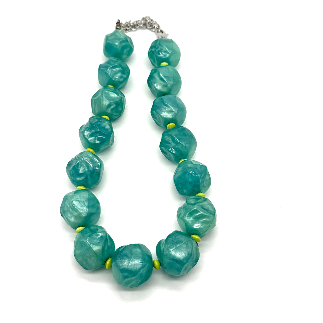 Peacock Pebble Marco Necklace by Lettie Lovendale (Ships in 2-3 Weeks)
