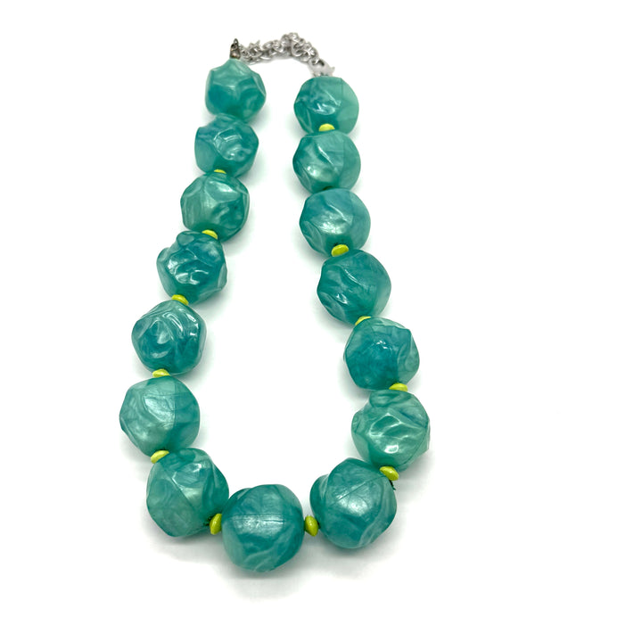 Peacock Pebble Marco Necklace by Lettie Lovendale (Ships in 2-3 Weeks)