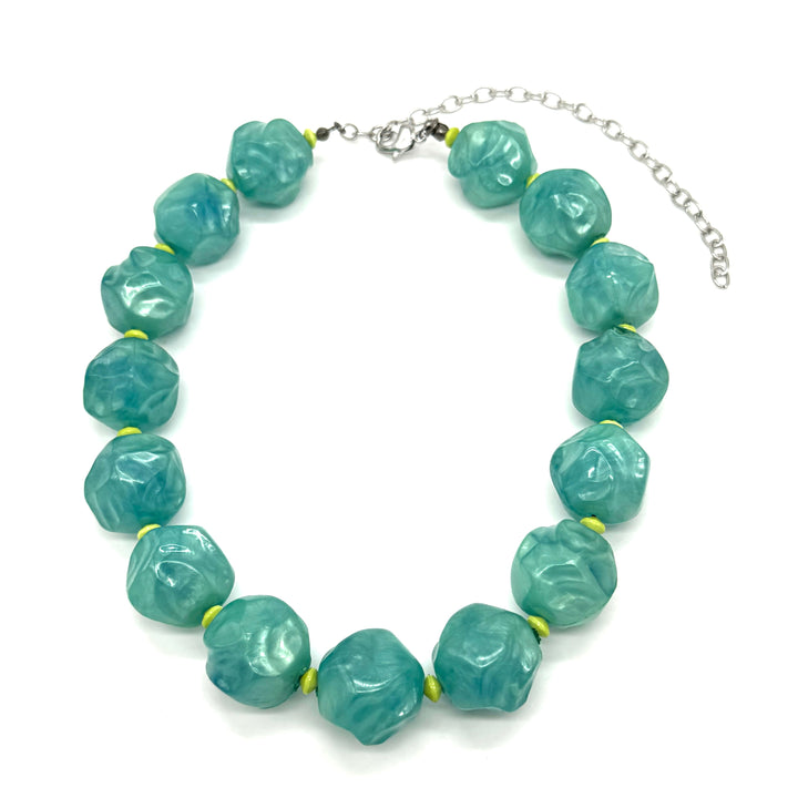 Peacock Pebble Marco Necklace by Lettie Lovendale (Ships in 2-3 Weeks)