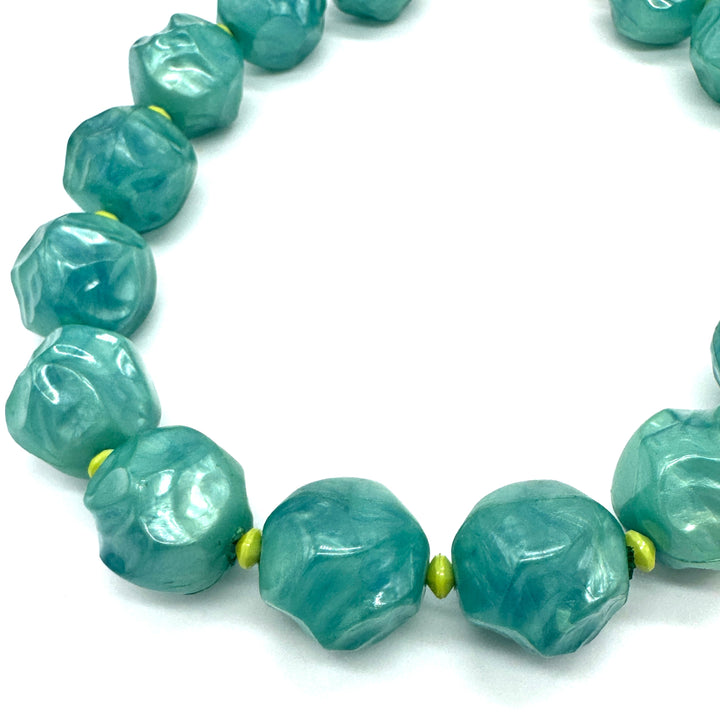 Peacock Pebble Marco Necklace by Lettie Lovendale (Ships in 2-3 Weeks)