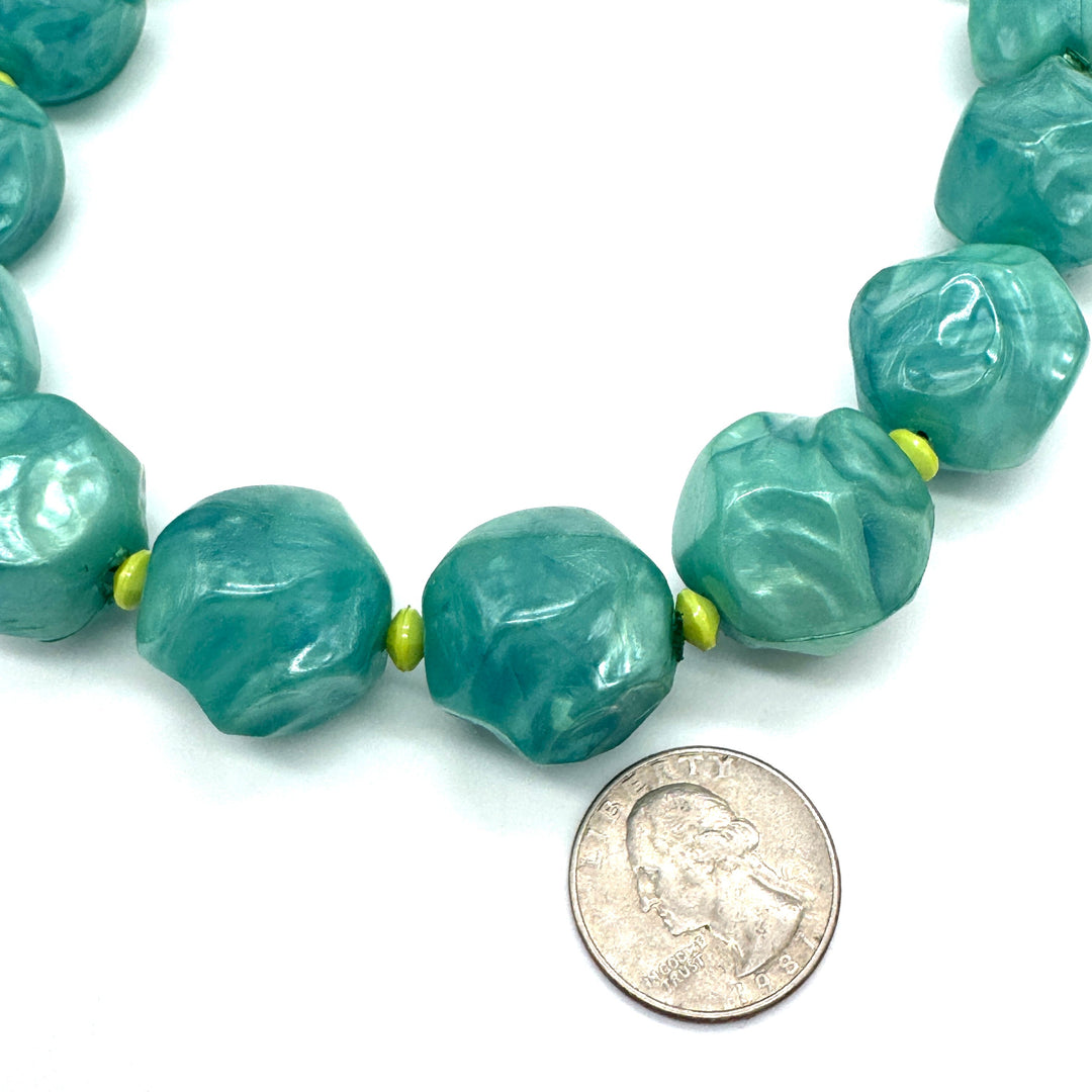 Peacock Pebble Marco Necklace by Lettie Lovendale (Ships in 2-3 Weeks)