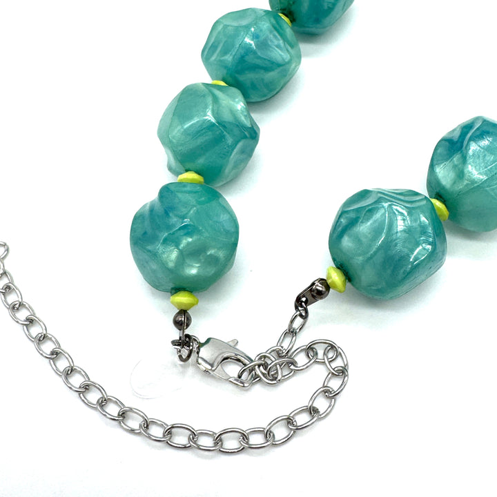 Peacock Pebble Marco Necklace by Lettie Lovendale (Ships in 2-3 Weeks)