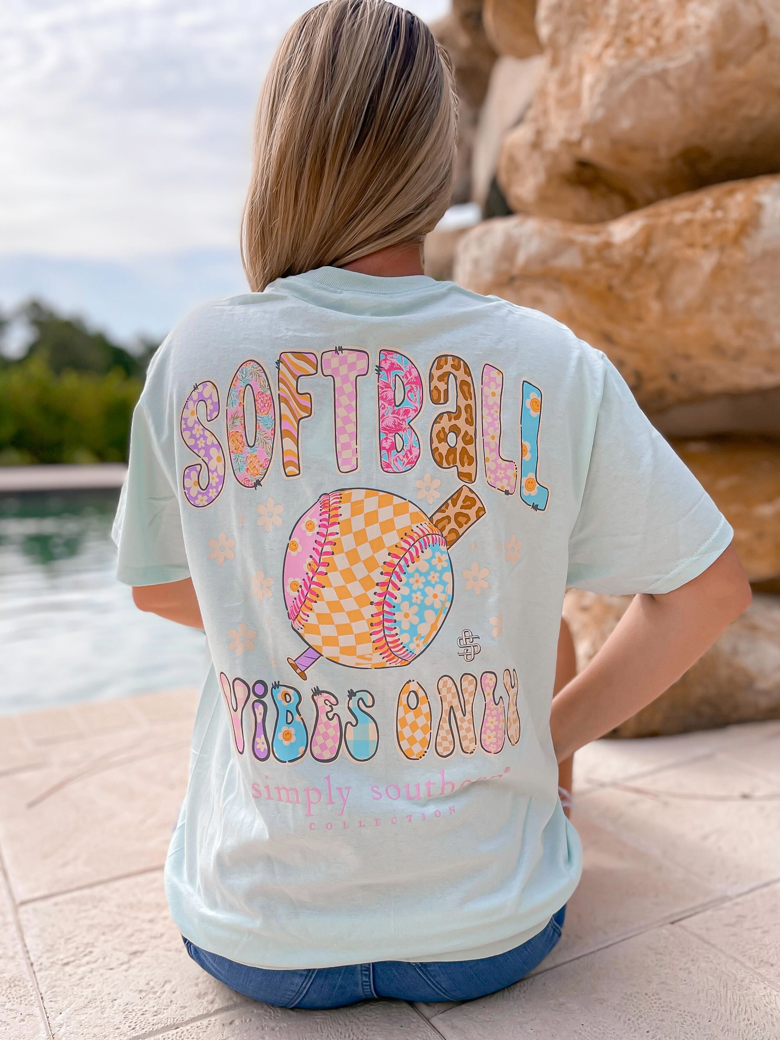 'Softball Vibes Only' Short Sleeve Tee by Simply Southern