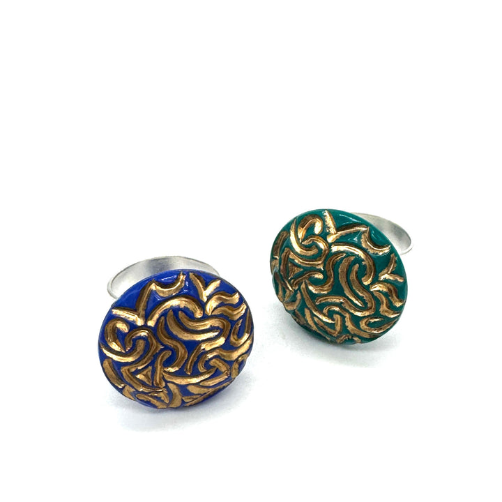 Golden Labyrinth Cocktail Ring by Lettie Lovendale (Ships in 2-3 Weeks)