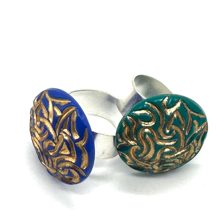 Golden Labyrinth Cocktail Ring by Lettie Lovendale (Ships in 2-3 Weeks)