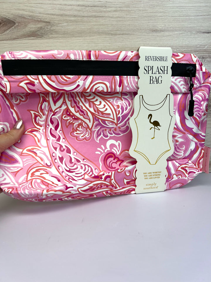 Pink Paisley Reversible Splash Cosmetic Bag by Simply Southern