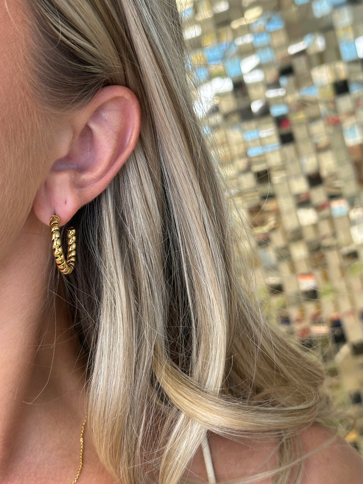 Classic Gold Braided Hoop Earrings