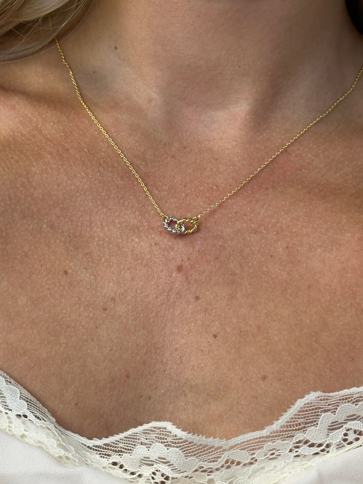 Two-Tone Gold Dipped Dainty Chain Necklace