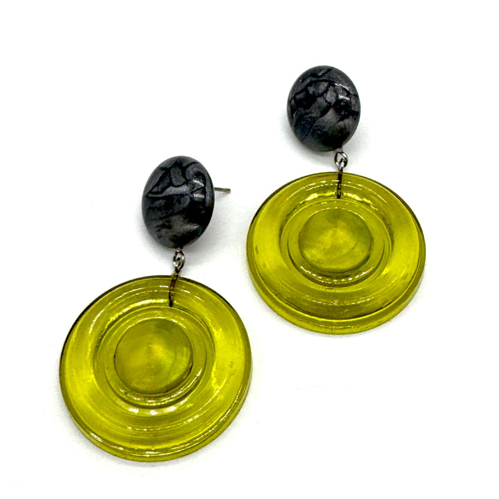 Bullseye Disc Drop Earrings by Lettie Lovendale (Ships in 2-3 Weeks)