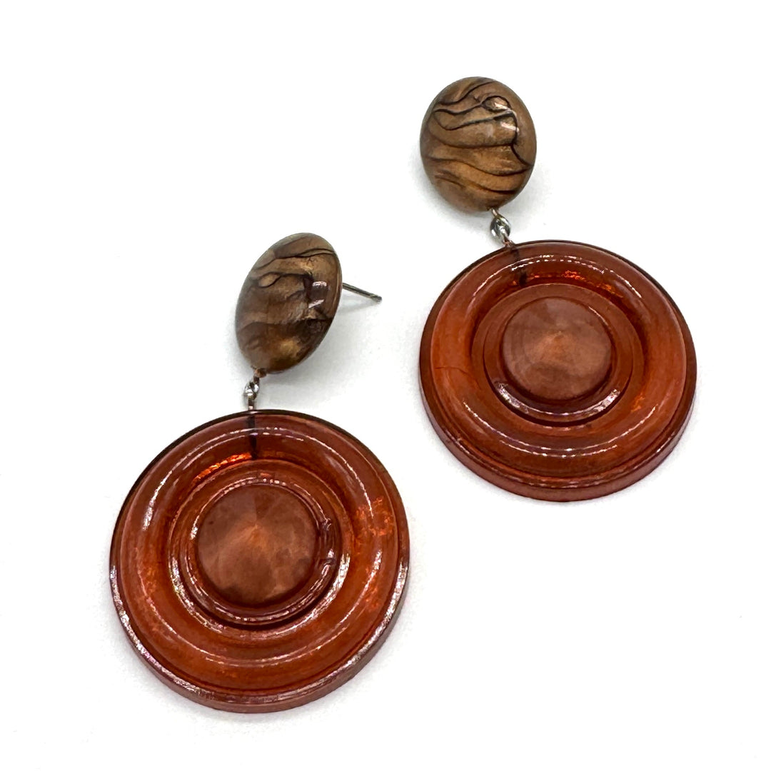 Bullseye Disc Drop Earrings by Lettie Lovendale (Ships in 2-3 Weeks)