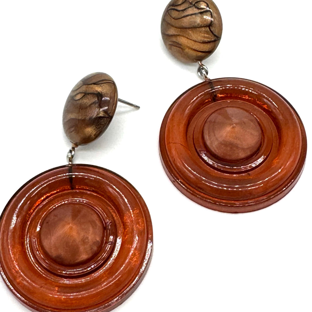 Bullseye Disc Drop Earrings by Lettie Lovendale (Ships in 2-3 Weeks)