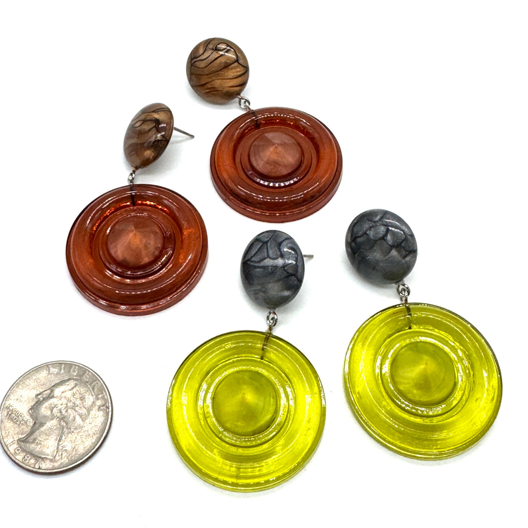 Bullseye Disc Drop Earrings by Lettie Lovendale (Ships in 2-3 Weeks)