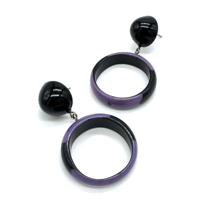 Psychedelic Plum Donut Drop Earrings by Lettie Lovendale (Ships in 2-3 Weeks)