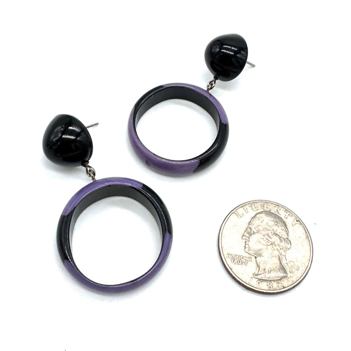 Psychedelic Plum Donut Drop Earrings by Lettie Lovendale (Ships in 2-3 Weeks)