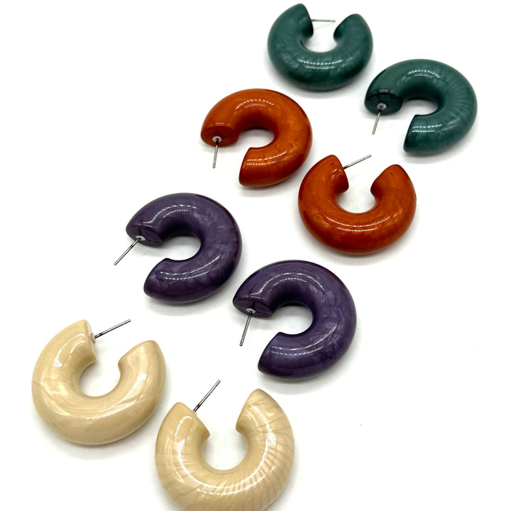 Kuru Kuru Hoop Earrings by Lettie Lovendale (Ships in 2-3 Weeks)