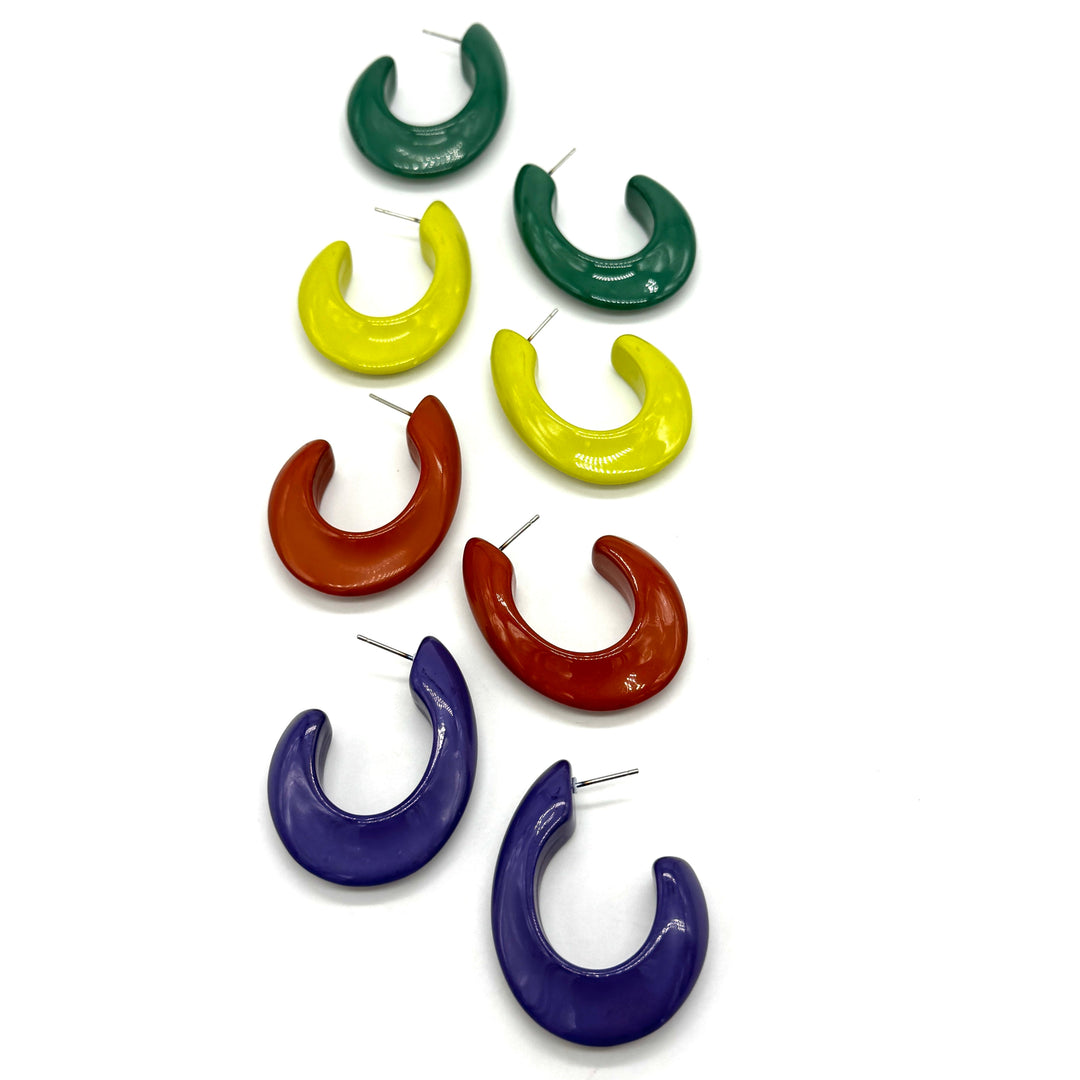 Shizuku Oval Hoop Earrings by Lettie Lovendale (Ships in 2-3 Weeks)