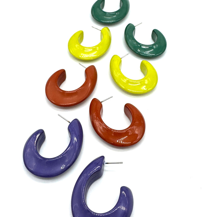 Shizuku Oval Hoop Earrings by Lettie Lovendale (Ships in 2-3 Weeks)