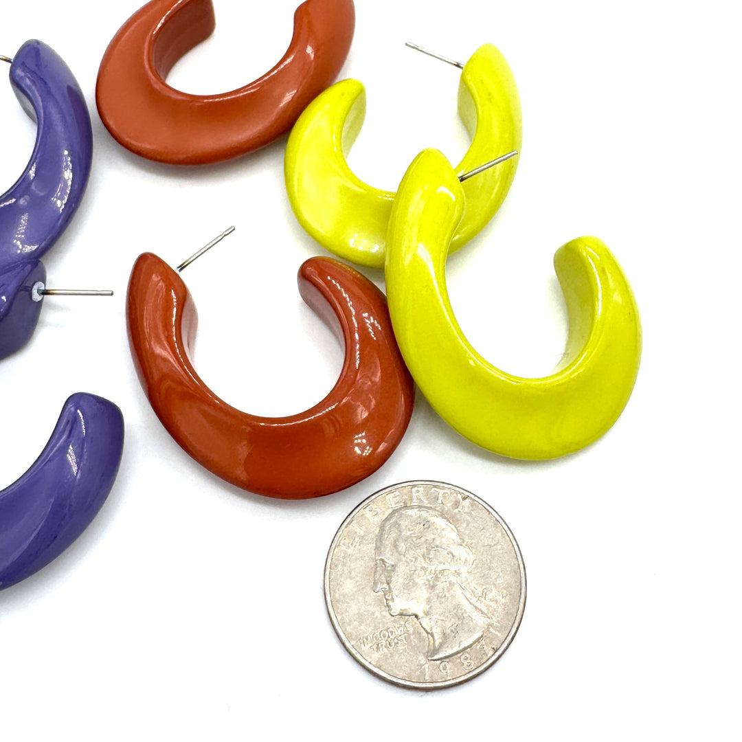Shizuku Oval Hoop Earrings by Lettie Lovendale (Ships in 2-3 Weeks)