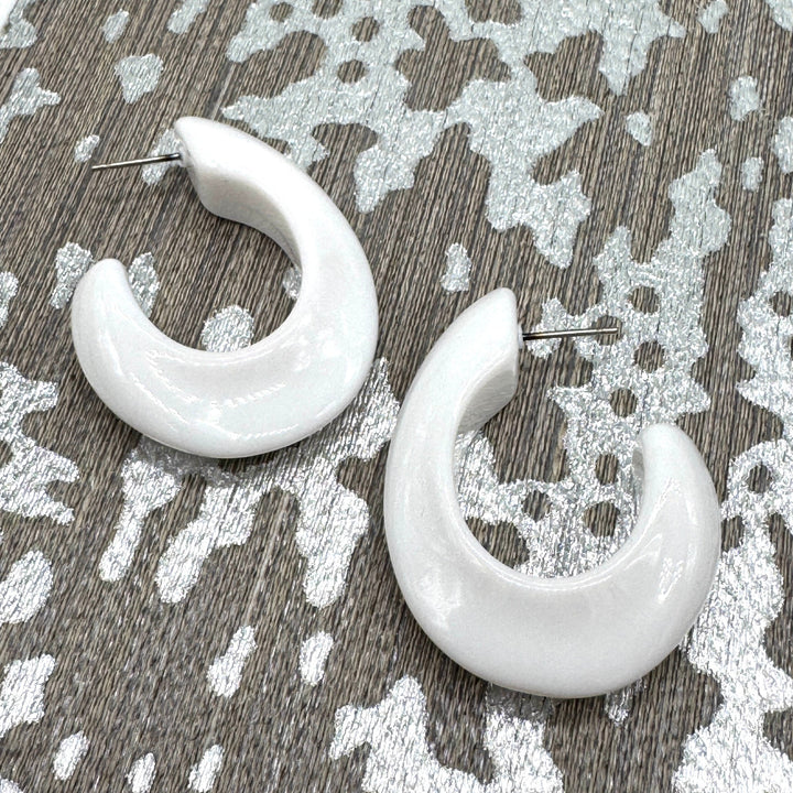 Shizuku Oval Hoop Earrings by Lettie Lovendale (Ships in 2-3 Weeks)