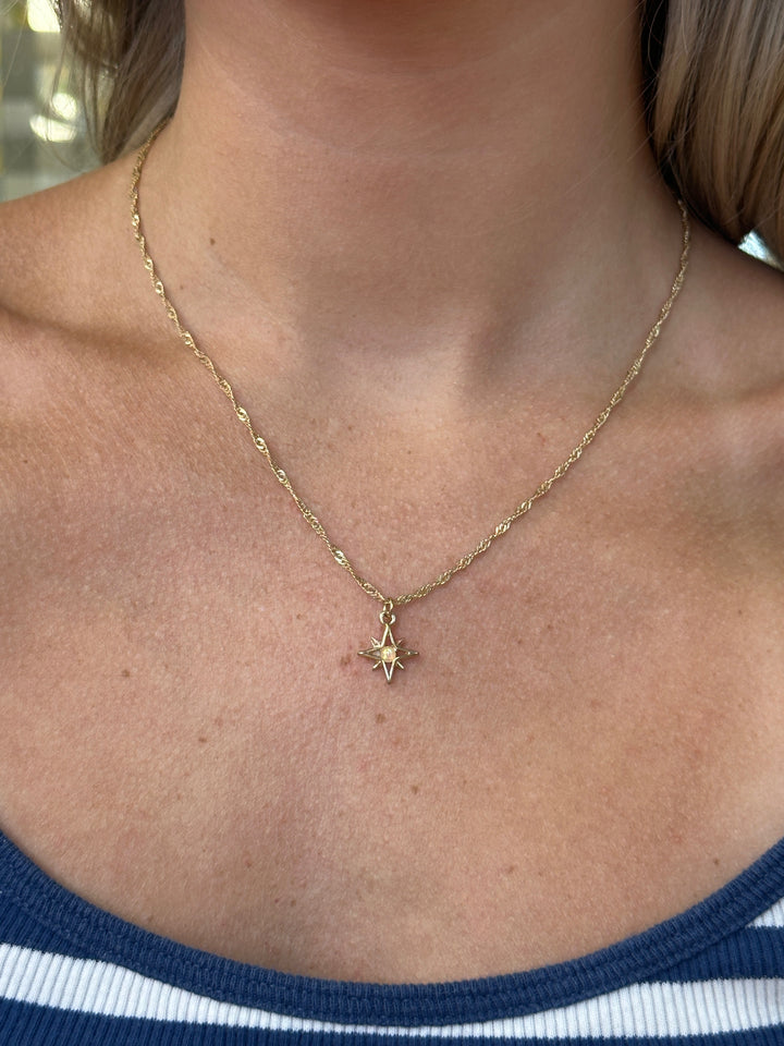Opal Gold North Star Necklace