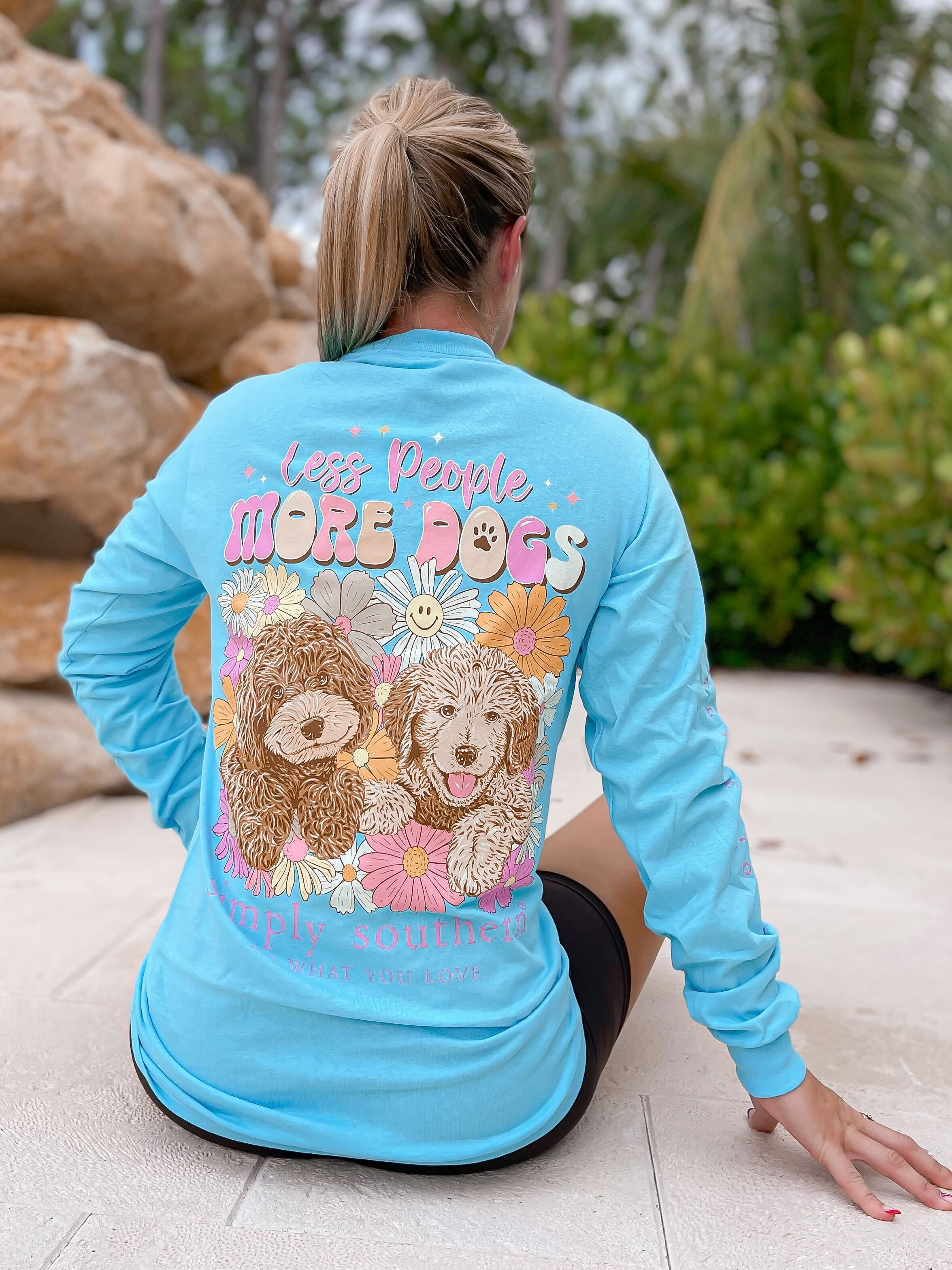 'Less People More Dogs' Long Sleeve Tee by Simply Southern