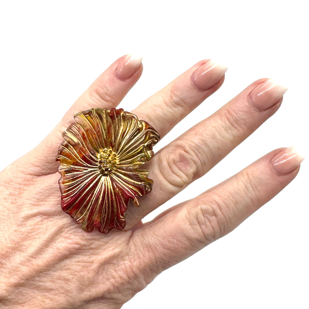 Gilded Cosmos Cocktail Ring by Lettie Lovendale (Ships in 2-3 Weeks)