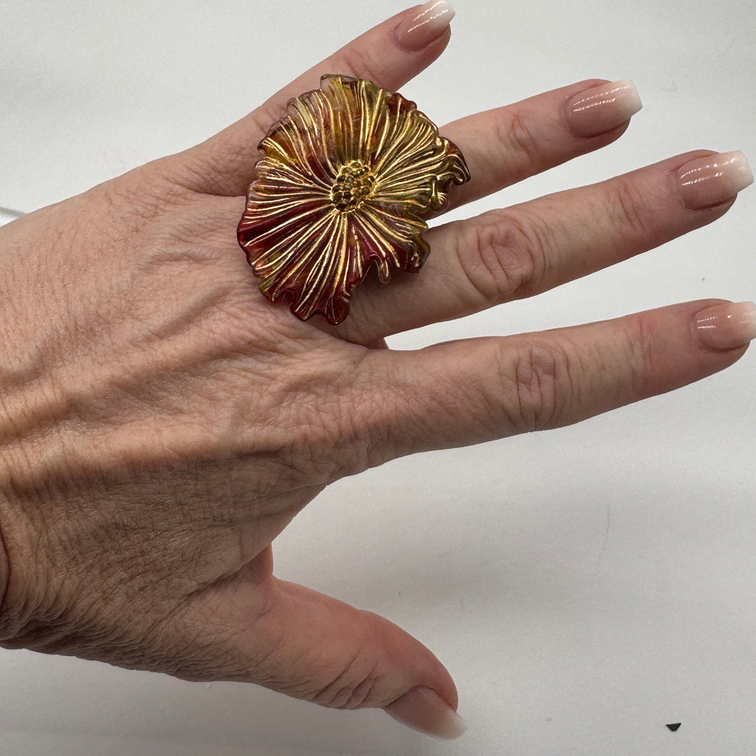 Gilded Cosmos Cocktail Ring by Lettie Lovendale (Ships in 2-3 Weeks)