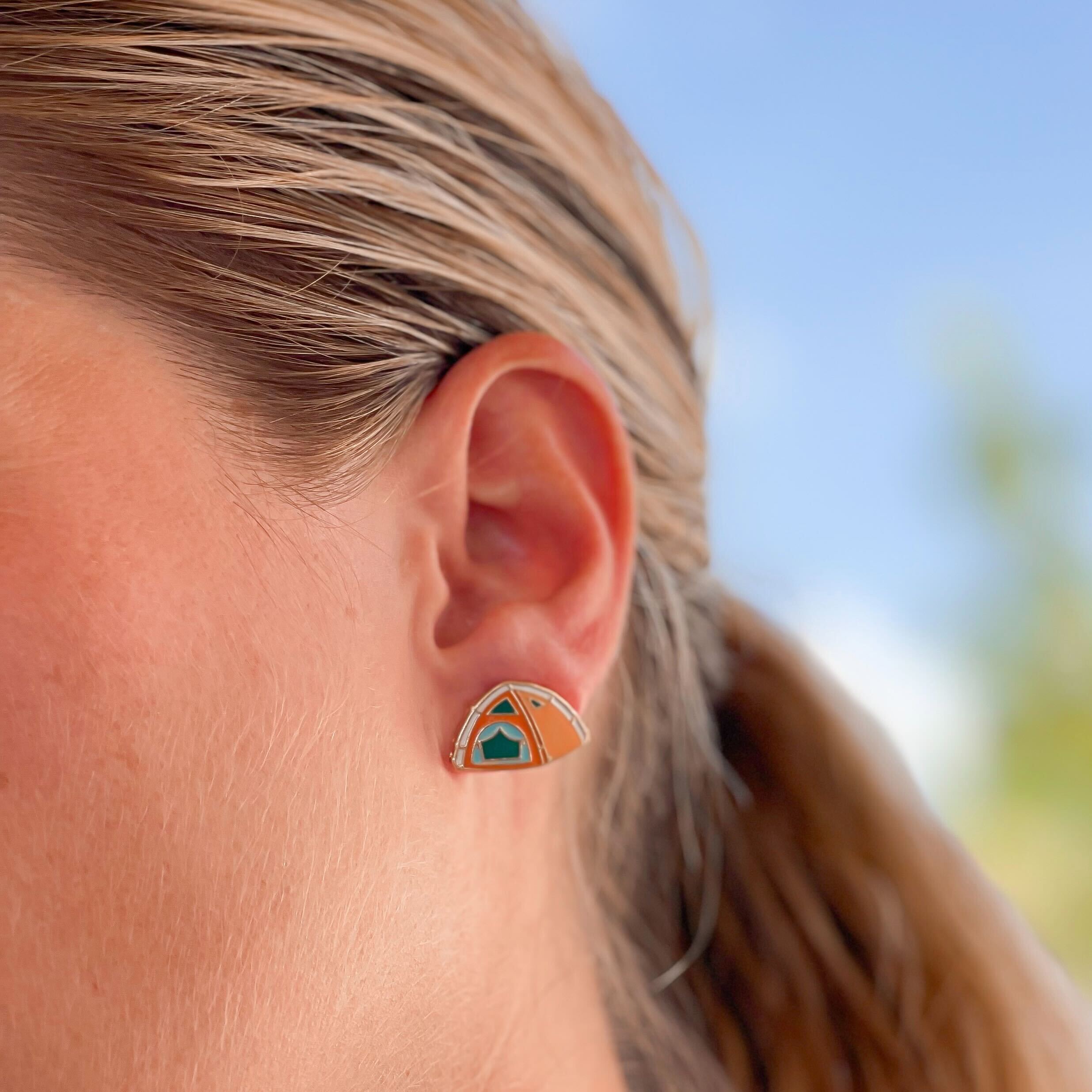 Camping Tent Signature Enamel Studs by Prep Obsessed