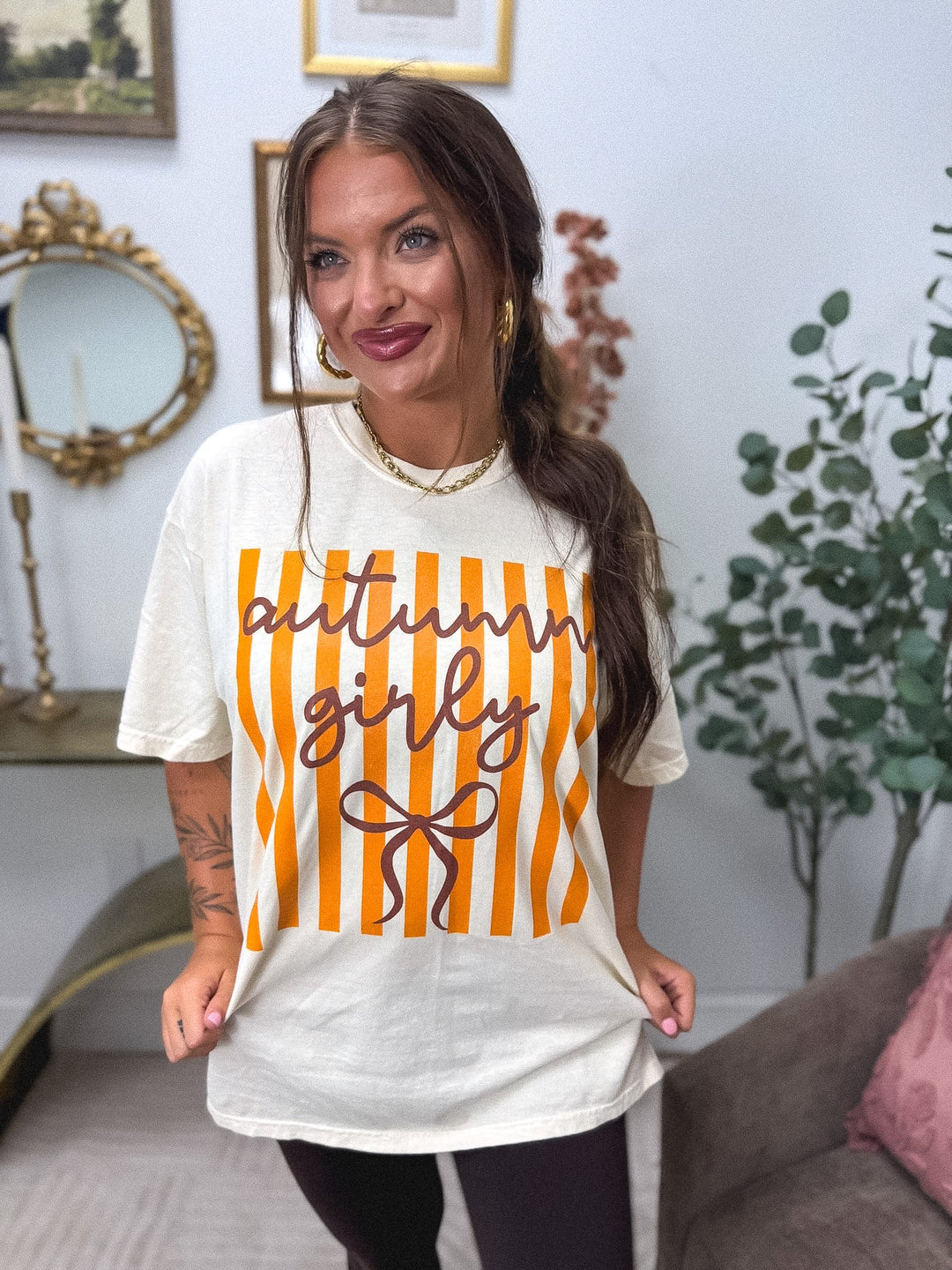 Autumn Girly Graphic Tee on Ivory by Birdie (SEPT ARRAY: Ships in 3-4 Weeks)
