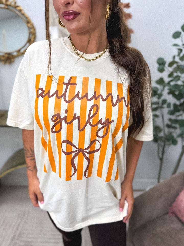 Autumn Girly Graphic Tee on Ivory by Birdie (SEPT ARRAY: Ships in 3-4 Weeks)