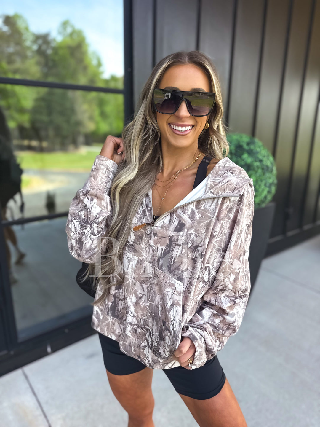BIRDIE Dark Camo Quarter Zip Pullover by Birdie (SEPT ARRAY: Ships in 3-4 Weeks)