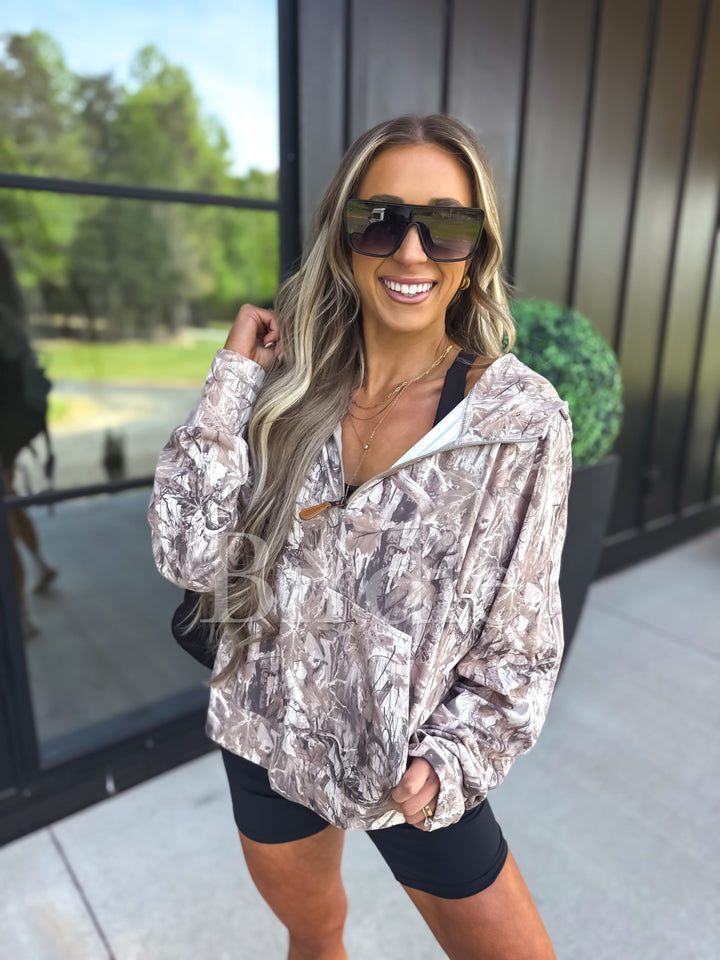 BIRDIE Dark Camo Quarter Zip Pullover by Birdie (SEPT ARRAY: Ships in 3-4 Weeks)