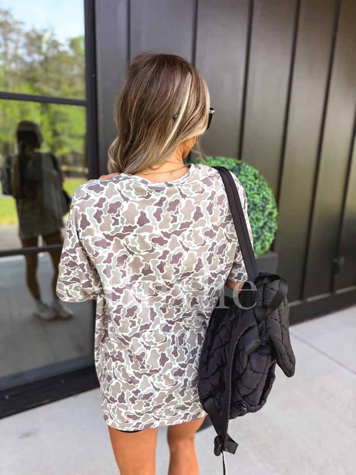 Oversized Tee in Duck Camo by Birdie (Ships in 2-3 Weeks)