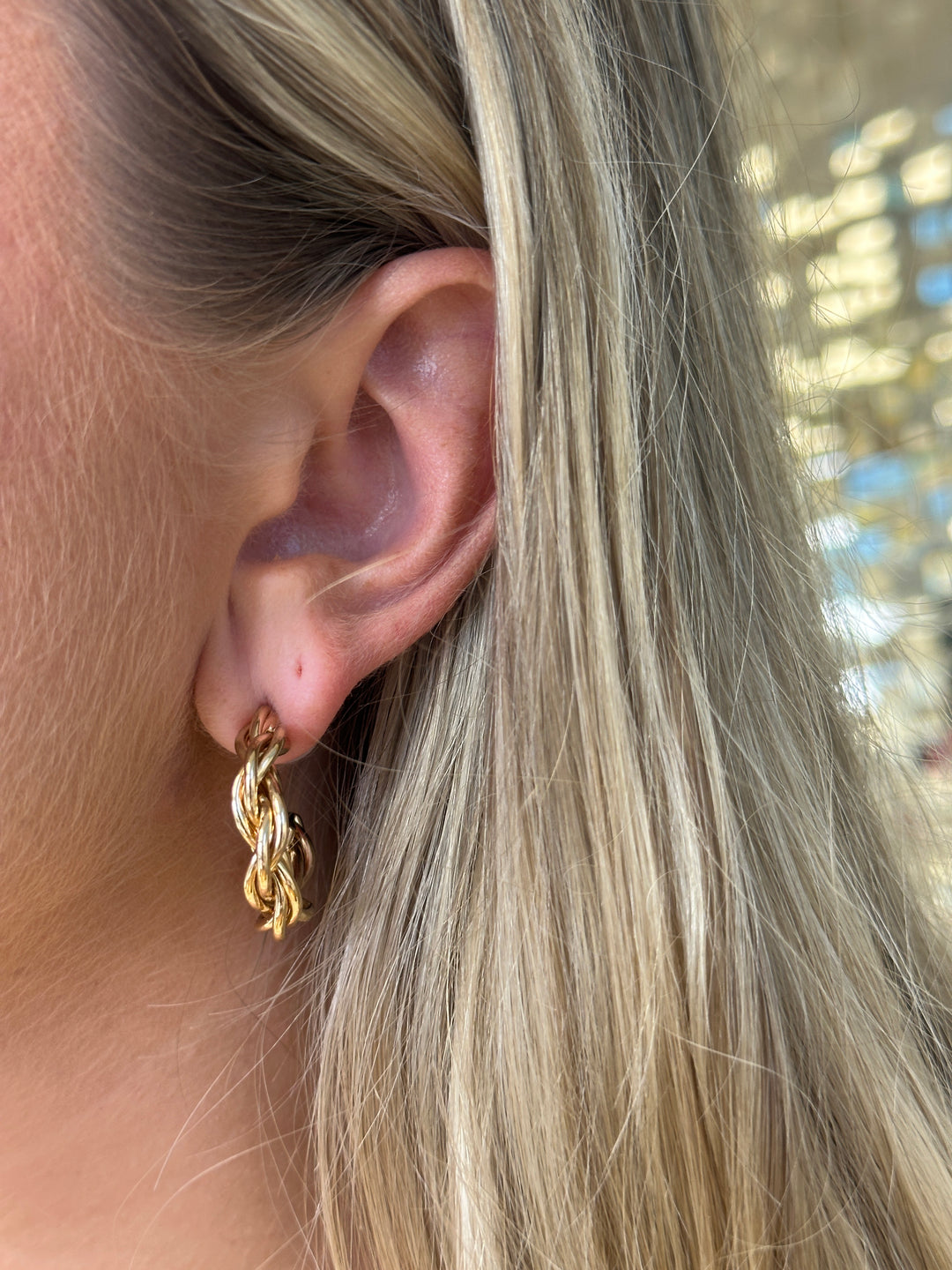 Tailored Twisted Hoop Earrings - Gold
