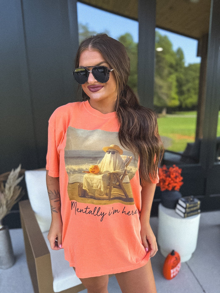 (Ghost) Mentally I'm Here Graphic Tee on Melon by Birdie (SEPT ARRAY: Ships in 3-4 Weeks)