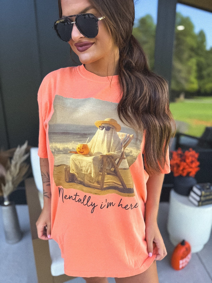 (Ghost) Mentally I'm Here Graphic Tee on Melon by Birdie (SEPT ARRAY: Ships in 3-4 Weeks)