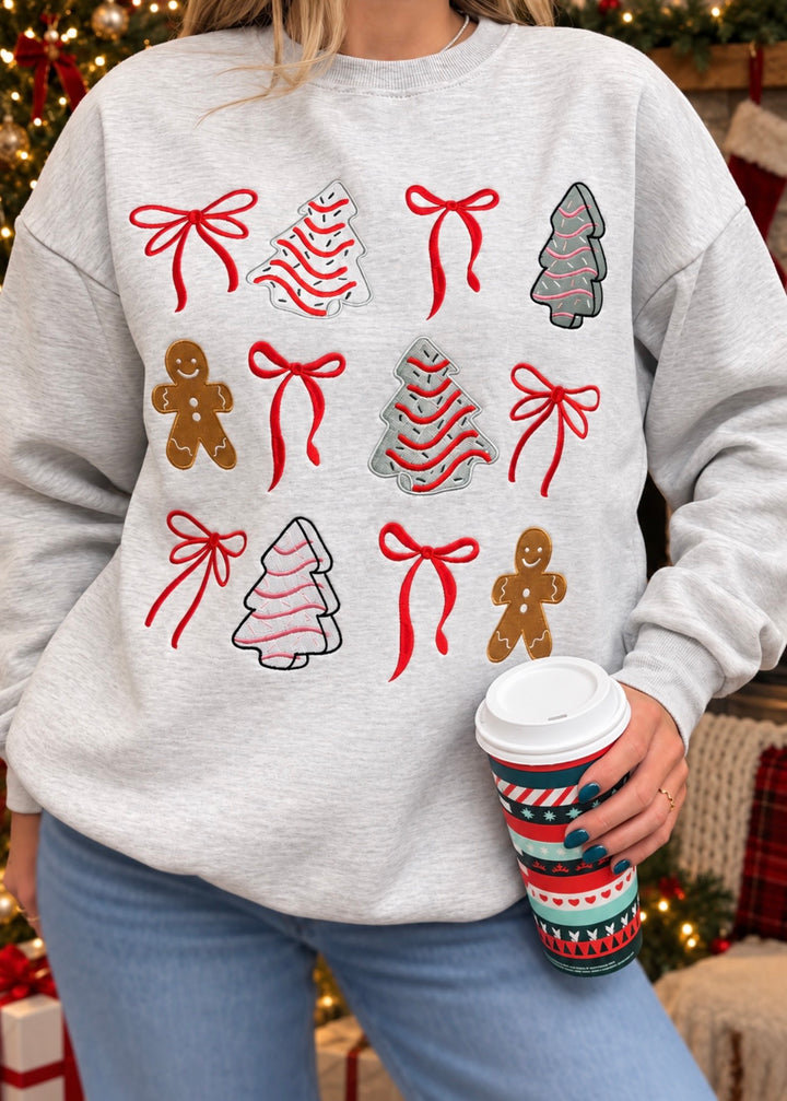 Holiday Embroidered Crew - Ribbon Cake by Simply Southern