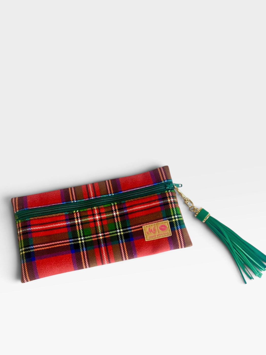 Christmas Wishes Red Plaid - Top Zip Mini by Makeup Junkie (Ready to Ship)