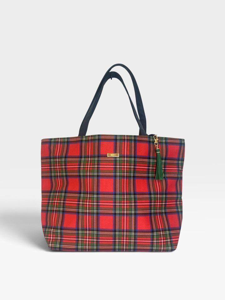 Christmas Wishes Red Plaid - Luxe Weekender by Makeup Junkie (Ready to Ship)