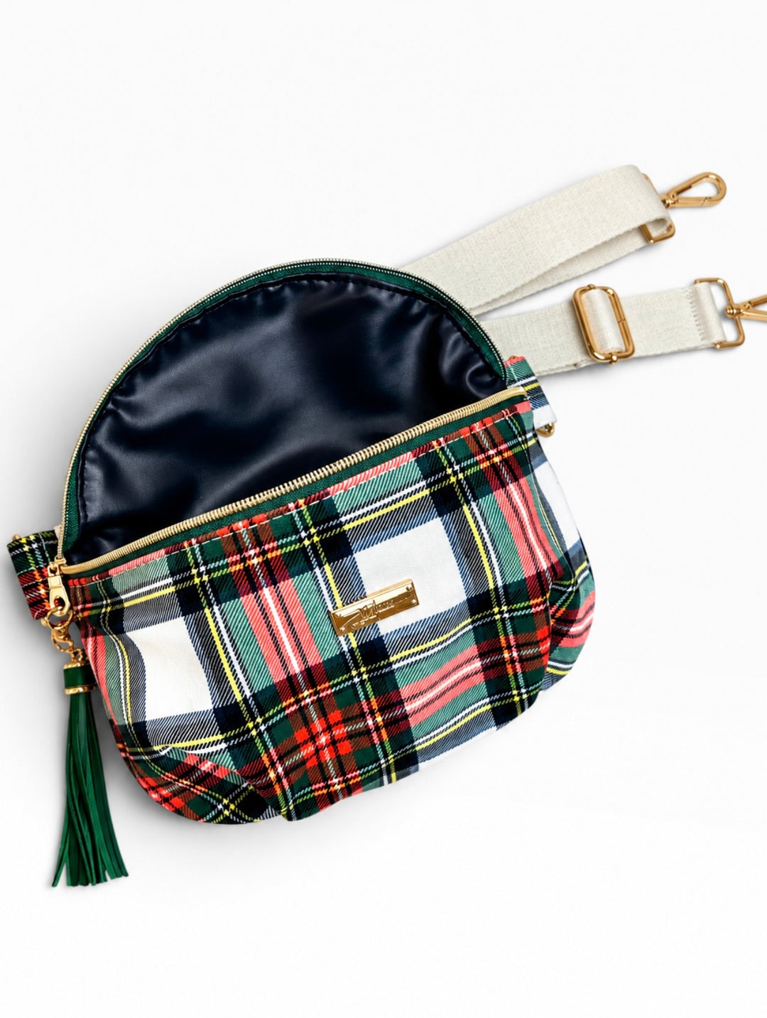 Naughty List White Plaid - Mega Sidekick by Makeup Junkie (Ready to Ship)