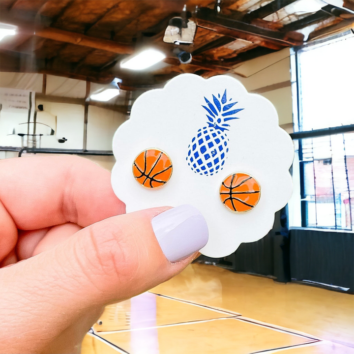 Basketball Signature Enamel Studs by Prep Obsessed