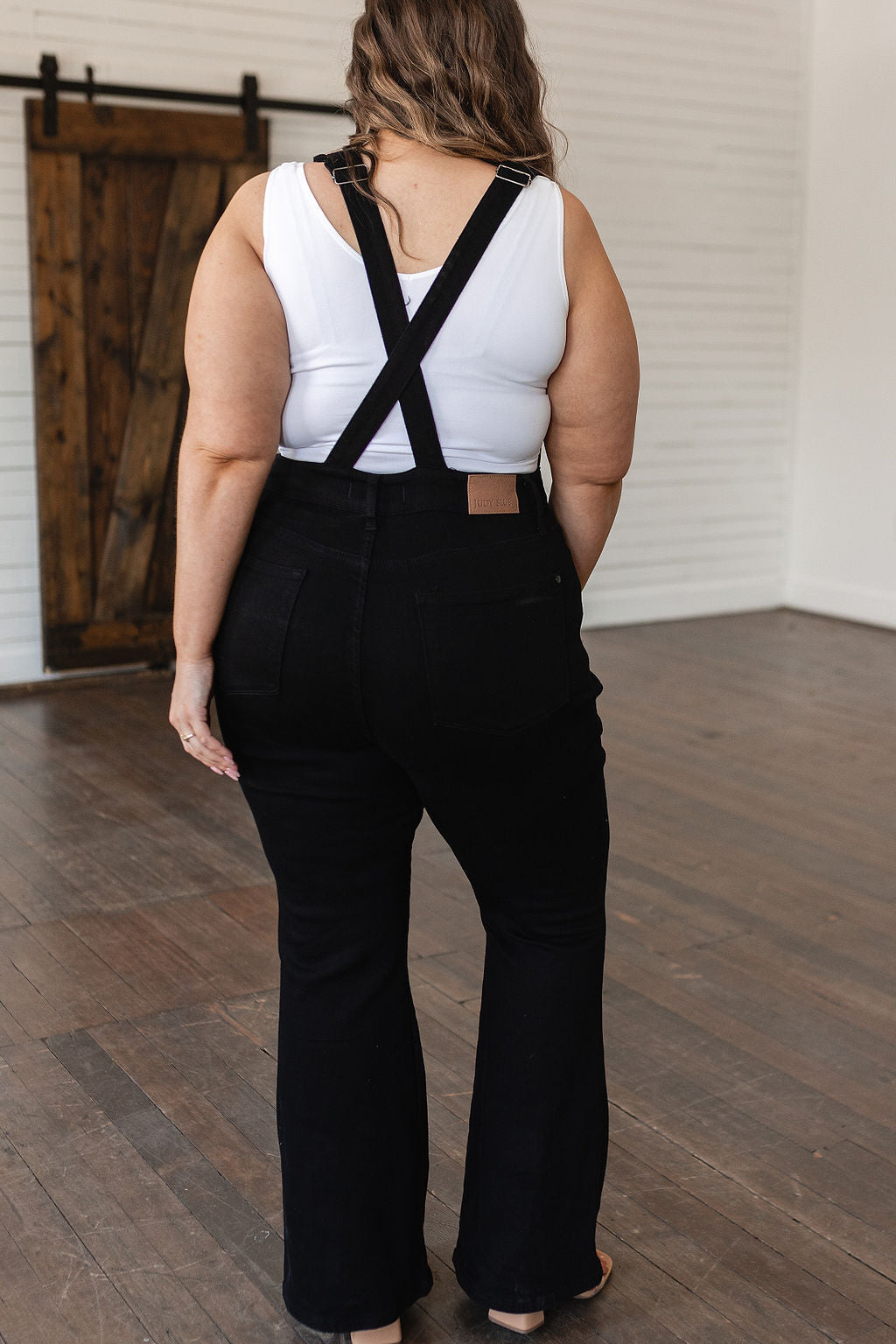 Imogene Control Top Retro Flare Overalls in Black by Judy Blue