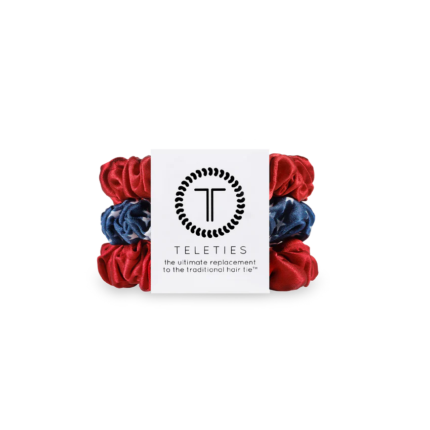 Teleties Silk Scrunchies - Small Band Pack of 3 - Independence Bae