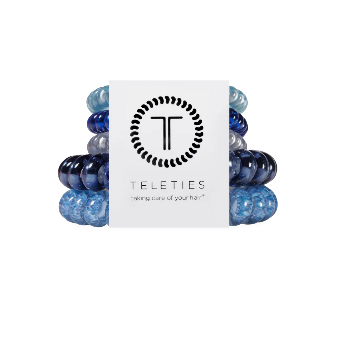 Teleties Hair Tie - Large and Small Band Pack of 5 - Indigo Magic (Ships in 1-2 Weeks)
