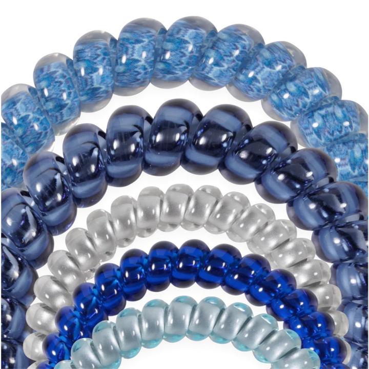 Teleties Hair Tie - Large and Small Band Pack of 5 - Indigo Magic (Ships in 1-2 Weeks)