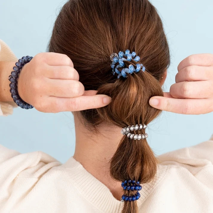 Teleties Hair Tie - Large and Small Band Pack of 5 - Indigo Magic (Ships in 1-2 Weeks)