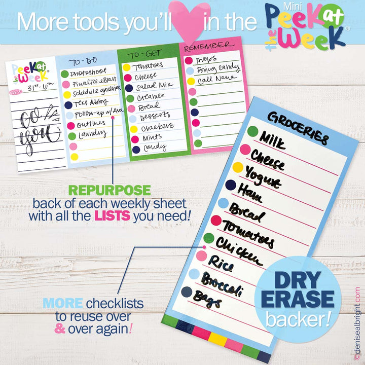 MINI Peek at the Week® Planner Pad | All Bright & Cheery by Denise Albright