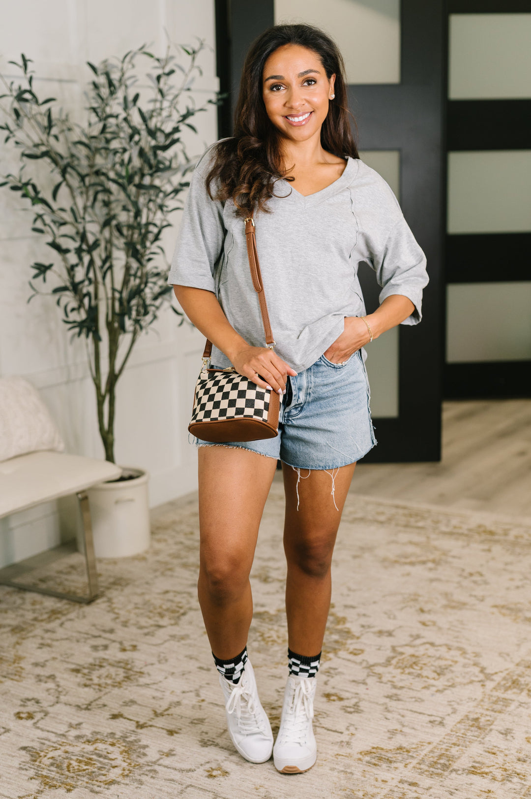 It's All You Oversized Tunic Top in Grey - 7/21